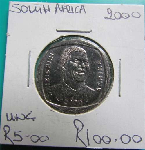 2000 SMILING MANDELA COIN - UNCIRCUATED - R1 START