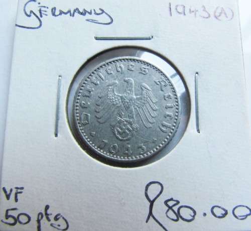 GERMANY 1943(A) 50 REICHS PFENNIG VF - WWII