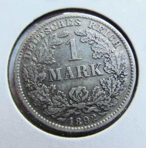GERMANY 1892 (D) VF 1 MARK SILVER