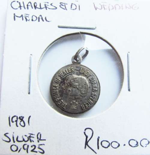 **SILVER** CHARLES & LADY DI MEDALLION 1981 **92.5% SILVER**