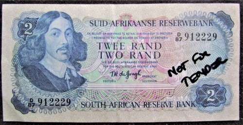 T.W DE JONGH 2 RAND NOTE - 2nd ISSUE - EXCELLENT CONDITION
