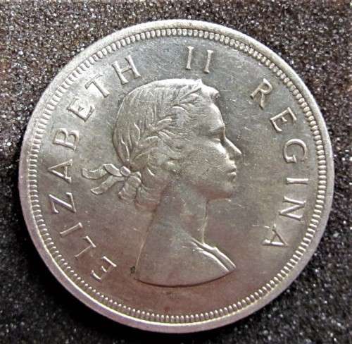 1955 5 SHILLINGS CROWN **SILVER**EXCELLENT RARE CROWN**