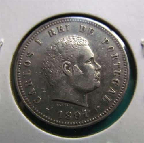 1891 PORTUGAL 200 REIS ***SILVER*** GREAT SCARCE COIN ***R1 START***