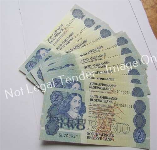 19 x Consecutive Numbers UNC De Kock R2.00 Notes - 1 Bid