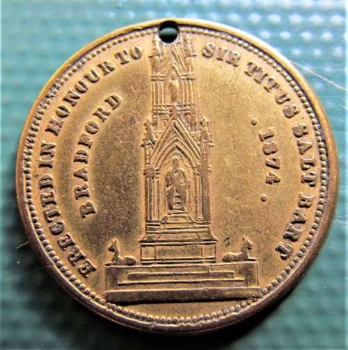 1874 SIR TITUS SALT BART - BRADFORD ERECTS IN HONOUR