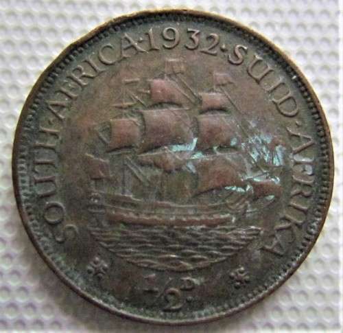 1932 HALF PENNY ** SA UNION** **R1 START** SEE PICS FOR DETAILS = CROWN GOOD
