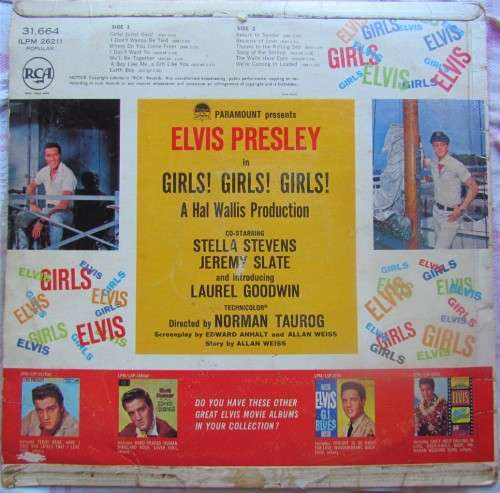 ELVIS - GIRLS GIRLS GIRLS - VINTAGE LP - EARLY