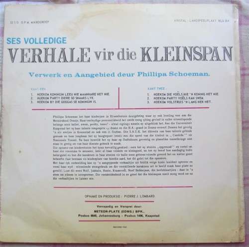 VERHALE VIR DIE KLEINSPAN - VINTAGE LP