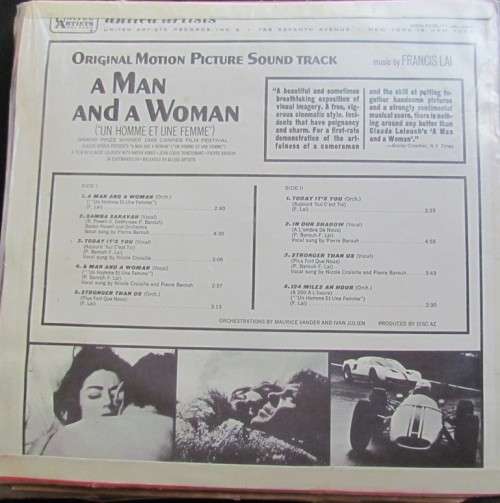 A MAN AND A WOMAN  VINTAGE LP OF MOVE SOUNDTRACK - 1966