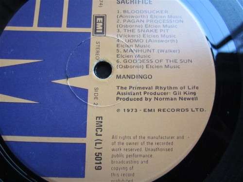 VINTAGE LP **SCARCE** SACRIFICE MANDINGO