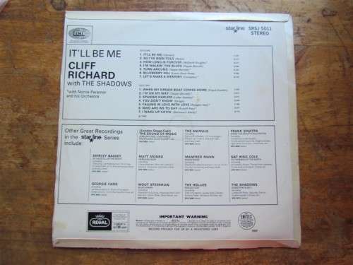 CLIFF RICHARD IT`LL BE ME   - VINTAGE LP