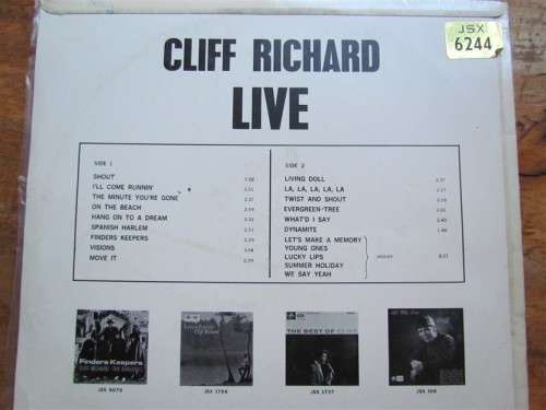 Cliff Richard - LIVE - Vintage LP - VG