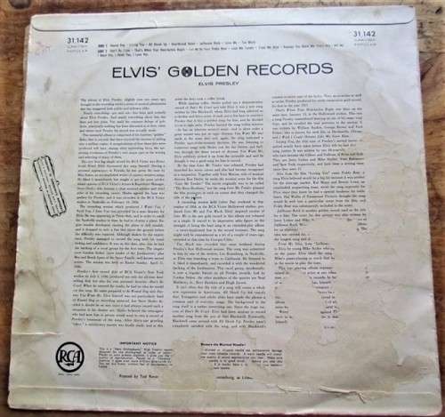 ELVIS GOLDEN RECORDS  = RCA  = VINTAGE LP