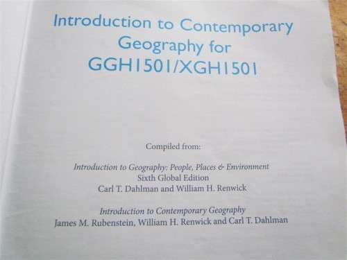 UNISA TEXTBOOK - GEOGRAPHY GGH1501/XGH1501