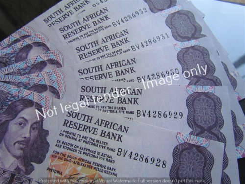 @@R1 START@@ 6 X Stals R5.00 Consecutive No. Notes UNC ***BID PER NOTE***