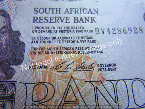 @@R1 START@@ 6 X Stals R5.00 Consecutive No. Notes UNC ***BID PER NOTE***