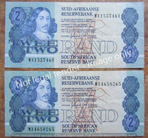 2 X G DE KOCK WX REPLACEMENT NOTES R2.00 UNC/AU/EF+BID PER NOTE+
