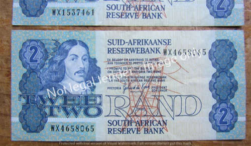2 X G DE KOCK WX REPLACEMENT NOTES R2.00 UNC/AU/EF+BID PER NOTE+