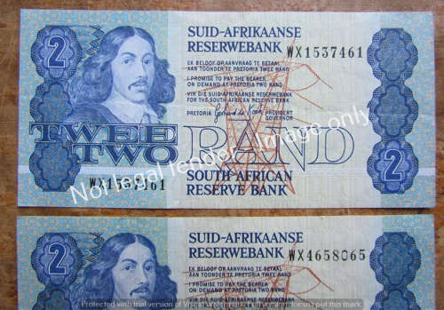 2 X G DE KOCK WX REPLACEMENT NOTES R2.00 UNC/AU/EF+BID PER NOTE+