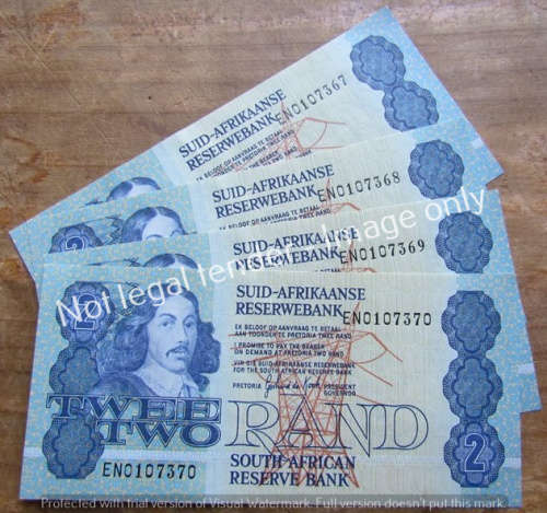 @@R1 START@@ 4 x De Kock Consecurive No. (EN) UNC **BID PER NOTE**