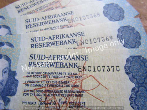 @@R1 START@@ 4 x De Kock Consecurive No. (EN) UNC **BID PER NOTE**