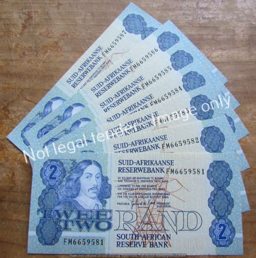 7 x DE KOCK CONSECUTIVE R2 NOTES (FM) UNC **BID PER NOTE**