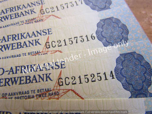 5 x DE KOCK CONSECUTIVE R2 NOTES (GC) UNC **BID PER NOTE**