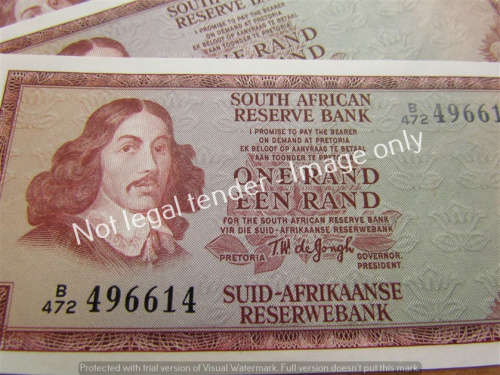 3 x DE JONGH CONSECUTIVE R1 NOTES (B472) UNC **BID PER NOTE**