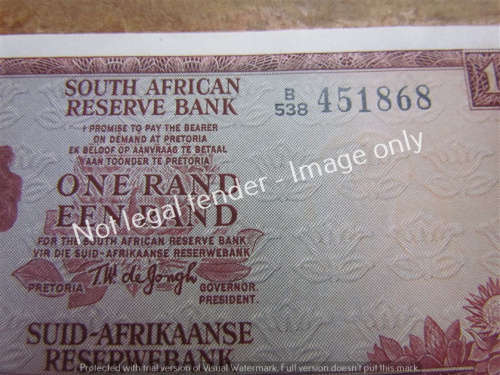 2 x DE JONGH CONSECUTIVE EVEN R1 NOTES (B538) UNC **BID PER NOTE**