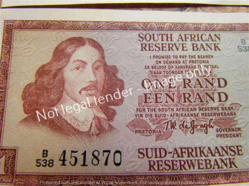 2 x DE JONGH CONSECUTIVE EVEN R1 NOTES (B538) UNC **BID PER NOTE**