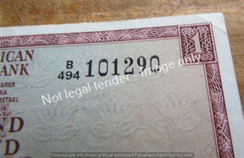 2 x DE JONGH R1 NOTES (B494 + B393) EF WITH MARKS **BID PER NOTE**