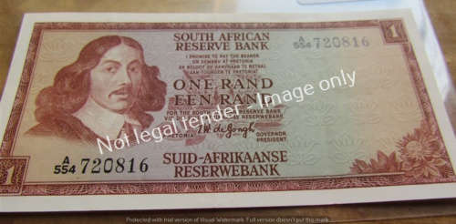 DE JONGH R1 NOTE 1st ISSUE (A554) UNC **BID PER NOTE**