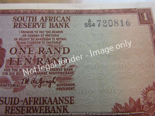 DE JONGH R1 NOTE 1st ISSUE (A554) UNC **BID PER NOTE**