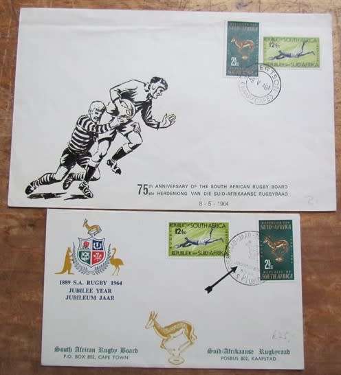 2 X SA SPRINGBOK SPECIAL RUGBY COVERS - 1 BID FOR 2