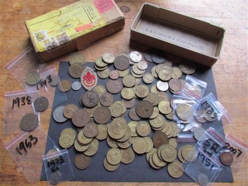 @R1 START@ Old Optometrist Box of Coins Mostly SA Assortment - 1 Bid *relist non payment