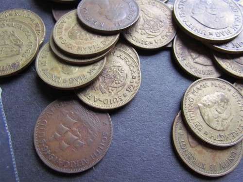 @R1 START@ Old Optometrist Box of Coins Mostly SA Assortment - 1 Bid *relist non payment