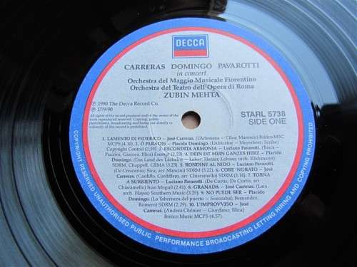 CARRERAS + DOMINGO + PAVAROTTI IN CONCERT = VINTAGE LP