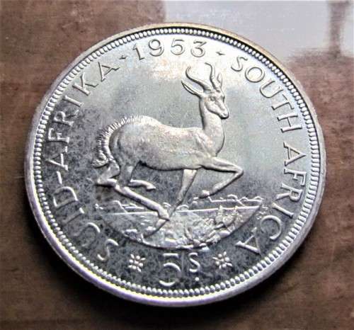 @@R1 START@@ TONED PROOF 1953 5 SHILLINGS SILVER CROWN PROOF