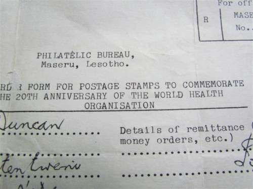 LESOTHO PHILATELIC BUREAU - WHO COVER + BLOCK OF 4 + PAIR - 1 BID