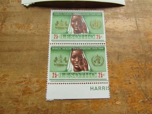 LESOTHO PHILATELIC BUREAU - WHO COVER + BLOCK OF 4 + PAIR - 1 BID