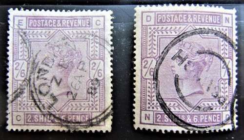 2 X Great Britain 2/6 Victoria Stamps - Used