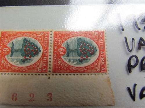 1933-48 **SCARCE** Variety Union 6d strip of 4  Ïnterrupted printing