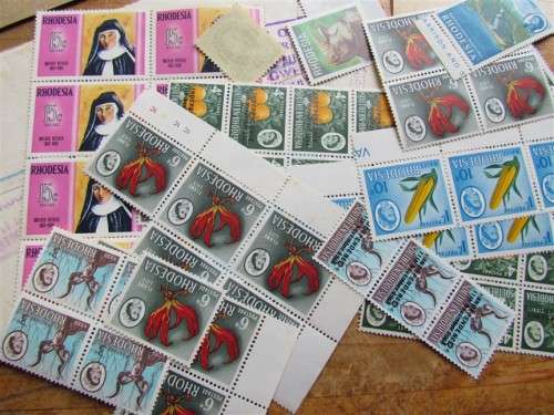 **CRAZY R1 START** POSTMASTER=GENERAL RHODESIA philatelic lot + letter + statement