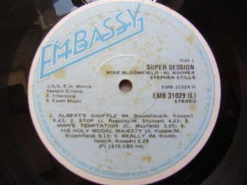 SUPER SESSION - BLOOMFIELD KOOPER and STILLS  - VINTAGE LP