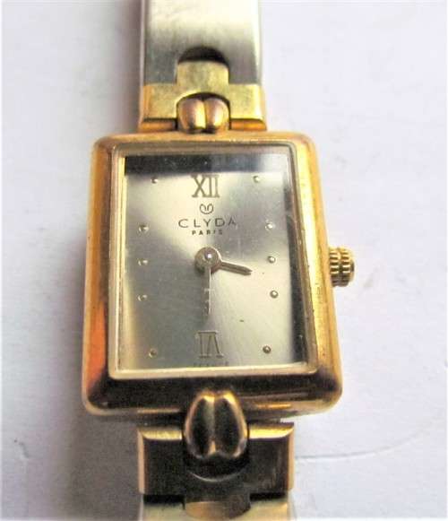 @R1 START@ Vintage CLYDA Paris Ladies Watch 18K Gold Plated*Do Not Know if Working - As Is