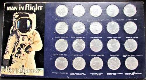 MAN IN FLIGHT COIN SET - IN ORIGINAL PRESENTATION FOLDER - LOW START