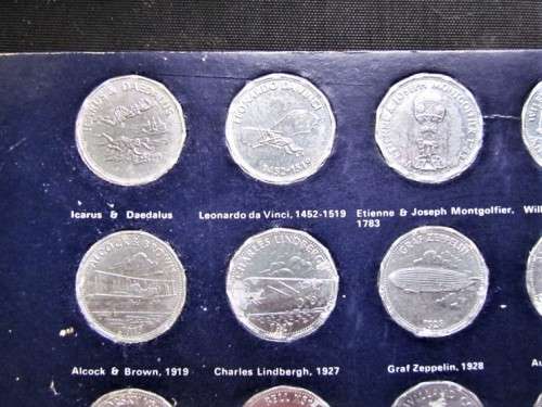 MAN IN FLIGHT COIN SET - IN ORIGINAL PRESENTATION FOLDER - LOW START