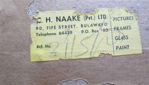 Rhodesia - Pharmaceutical Society of Rhodesia + Period Frame Bulawayo C.J.Smith