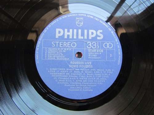 DEMIS ROUSSOS - ROUSSOS LIVE at SYDNEY OPERA HOUSE - VINTAGE LP