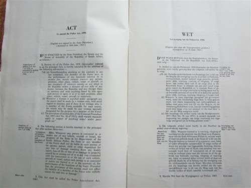 1965 South Africa Government Gazettes + Government MP claims + hotel slip
